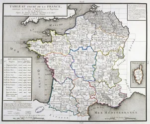Carte de France représentant les divisions départementales, 1798